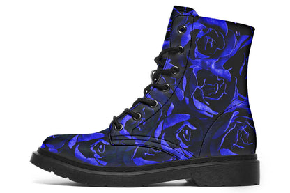 Blue Roses Vegan Combat Boots | Gothic Floral Boots by ANTIBrand