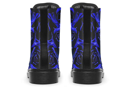 Blue Roses Vegan Combat Boots | Gothic Floral Boots by ANTIBrand