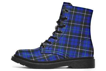Blue Tartan Punk Boots | ANTIBrand Combat Style