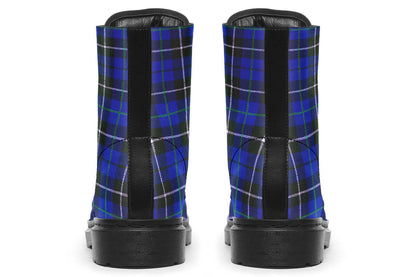Blue Tartan Punk Boots | ANTIBrand Combat Style