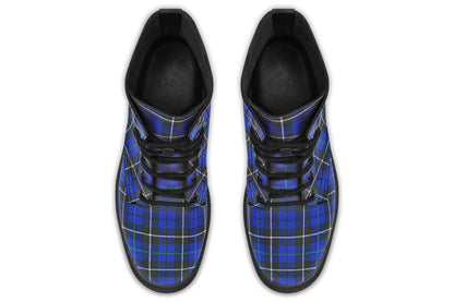Blue Tartan Punk Boots | ANTIBrand Combat Style