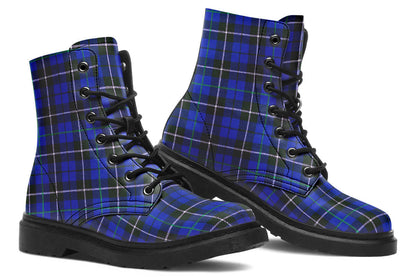 Blue Tartan Punk Boots | ANTIBrand Combat Style