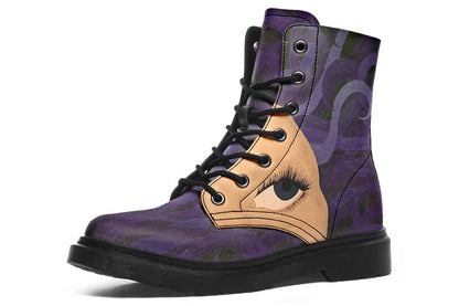 ANTIBrand “Side-Eye” Printed Boots – Turquoise & Purple