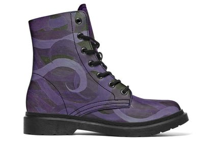 ANTIBrand “Side-Eye” Printed Boots – Turquoise & Purple