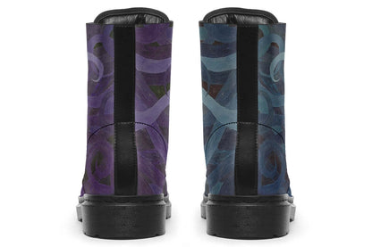 ANTIBrand “Side-Eye” Printed Boots – Turquoise & Purple