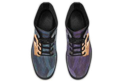 ANTIBrand “Side-Eye” Printed Boots – Turquoise & Purple