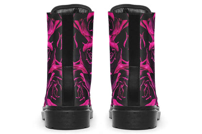 Magenta Roses Vegan Combat Boots | ANTIBrand
