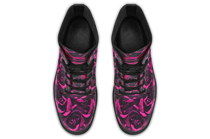 Magenta Roses Vegan Combat Boots | ANTIBrand