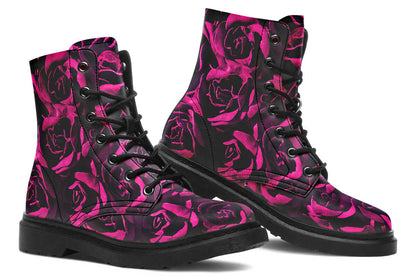 Magenta Roses Vegan Combat Boots | ANTIBrand