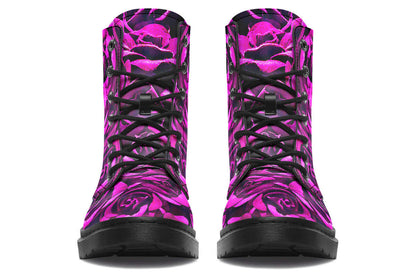Pink Roses Vegan Combat Boots | ANTIBrand
