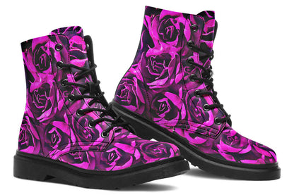 Pink Roses Vegan Combat Boots | ANTIBrand
