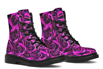 Pink Roses Vegan Combat Boots | ANTIBrand