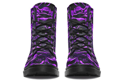 Purple Roses Vegan Combat Boots | ANTIBrand