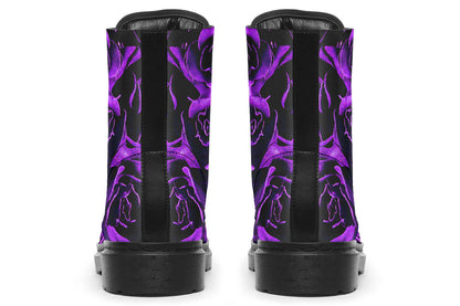 Purple Roses Vegan Combat Boots | ANTIBrand