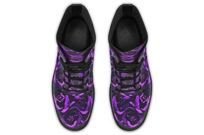 Purple Roses Vegan Combat Boots | ANTIBrand