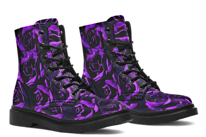 Purple Roses Vegan Combat Boots | ANTIBrand