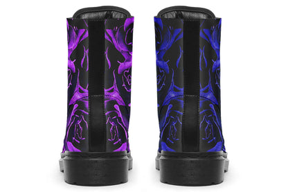 Purple & Indigo Roses Vegan Combat Boots | ANTIBrand