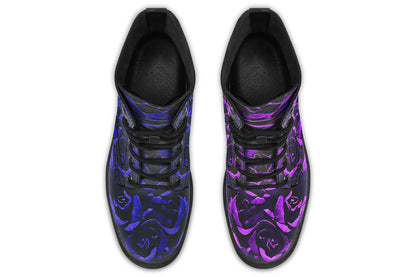 Purple & Indigo Roses Vegan Combat Boots | ANTIBrand
