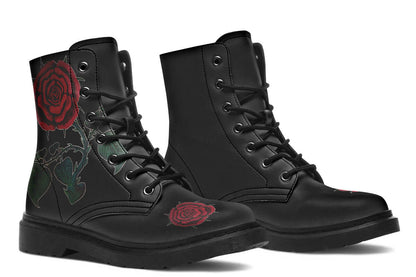 Rose Painting Vegan Combat Boots | ANTIBrand