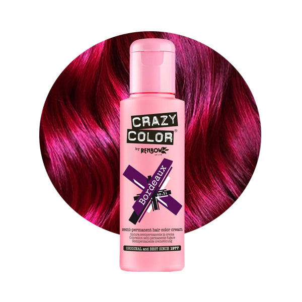 Crazy Colour Semi Permanent Hair Dye - Bordeaux - Kate's Clothing