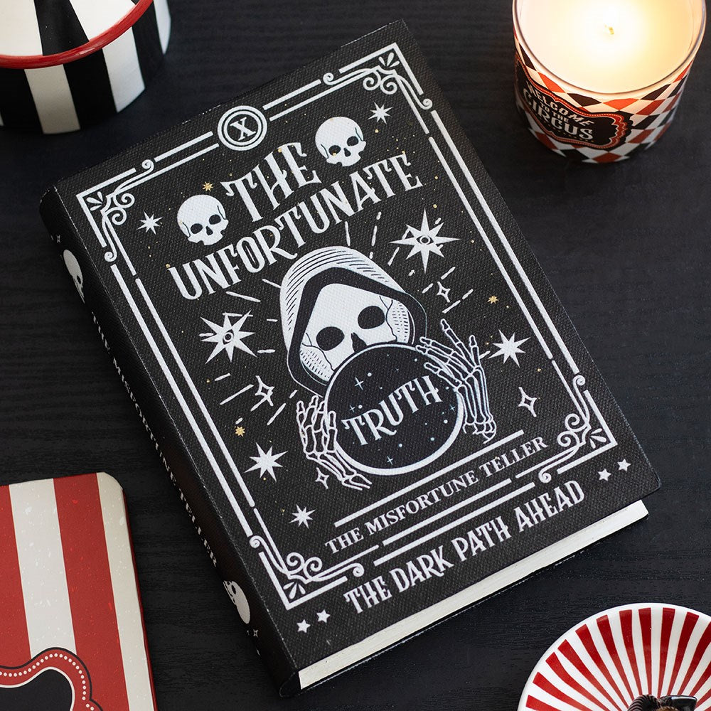 Gothic Gifts The Unfortunate Truth Book Storage Box with haunting artwork and celestial detailing.