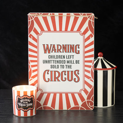 Gothic Gifts Warning Circus Metal Wall Sign