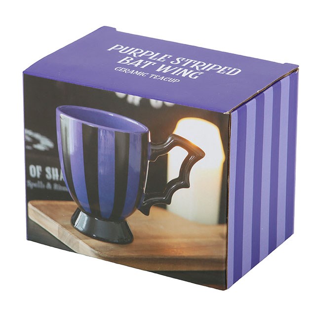 Bat Wing Teacup with Stripes in Purple