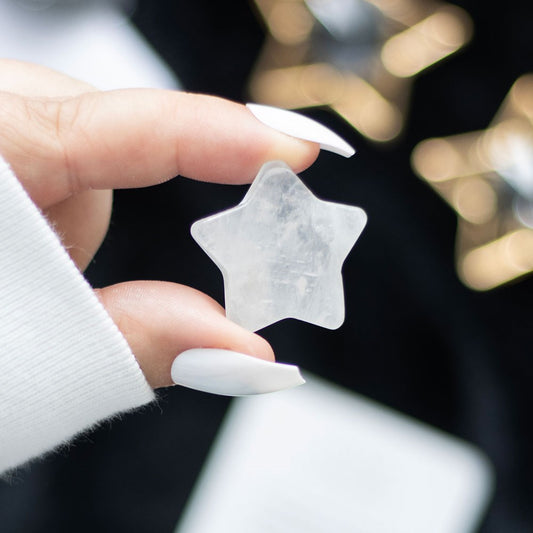Gothic Gifts Clear Quartz Crystal Star in a Bag - Kate's Clothing