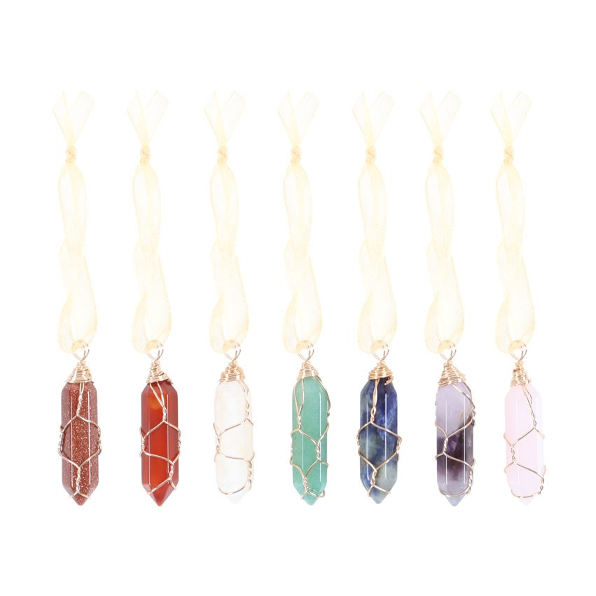 Gothic Gifts Set of 7 Hanging Crystal Tree Decorations