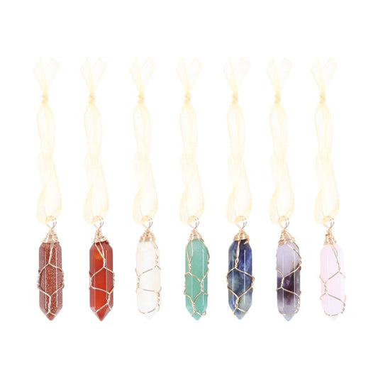 Gothic Gifts Set of 7 Hanging Crystal Tree Decorations