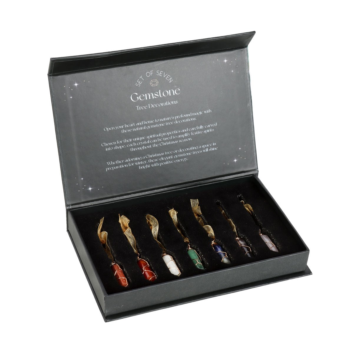 Gothic Gifts Set of 7 Hanging Crystal Tree Decorations