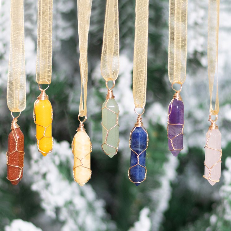 Gothic Gifts Set of 7 Hanging Crystal Tree Decorations