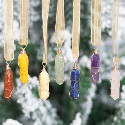 Gothic Gifts Set of 7 Hanging Crystal Tree Decorations
