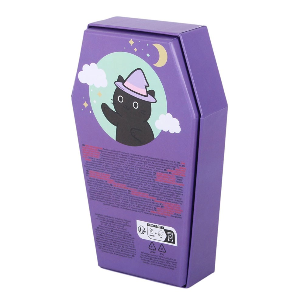 Gothic Gifts Pastel Purple Striped Socks in Coffin Gift Box