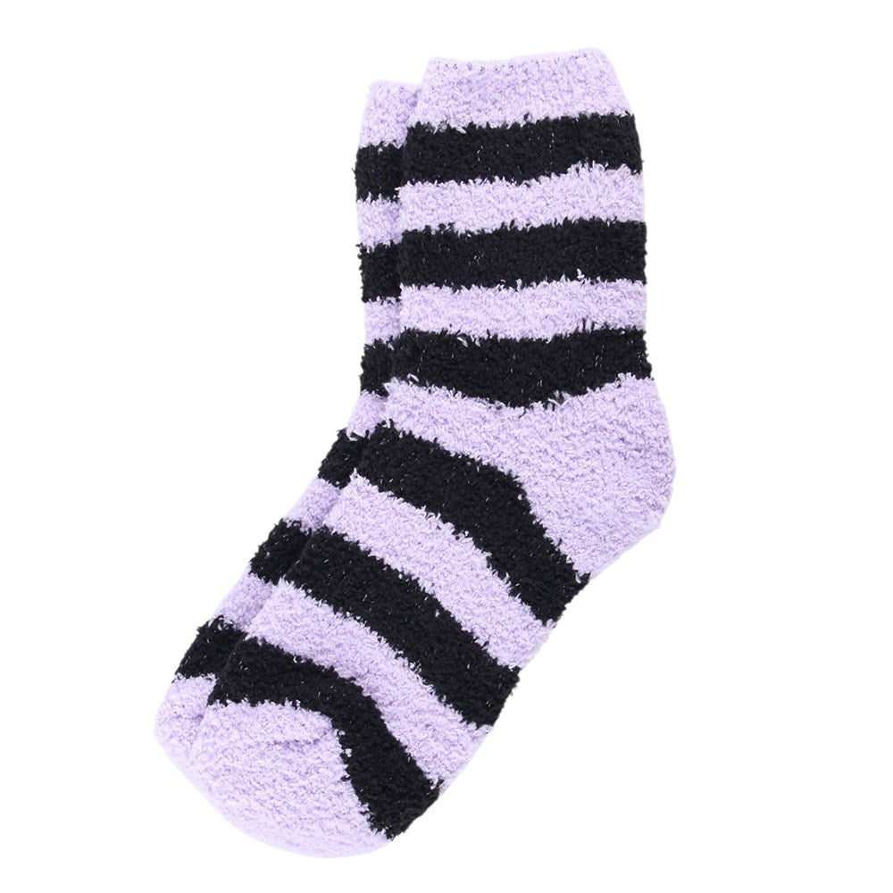 Gothic Gifts Pastel Purple Striped Socks in Coffin Gift Box