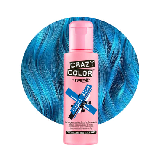 Crazy Colour Semi Permanent Hair Dye - Capri Blue - Kate's Clothing
