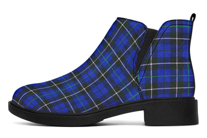 ANTIBrand – Blue Tartan Chelsea Boots