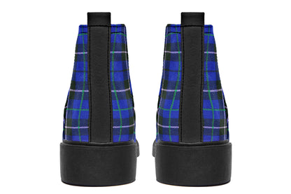 ANTIBrand – Blue Tartan Chelsea Boots