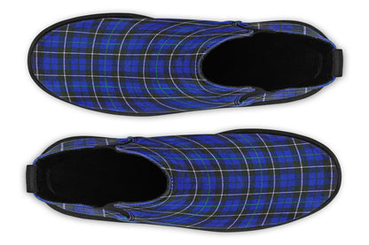 ANTIBrand – Blue Tartan Chelsea Boots