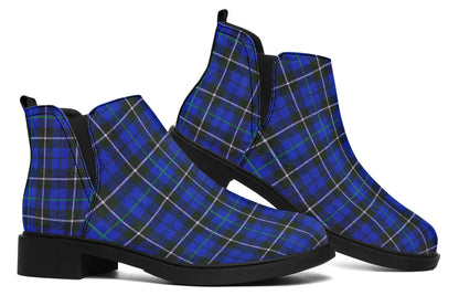 ANTIBrand – Blue Tartan Chelsea Boots