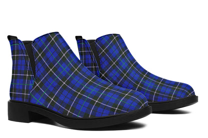 ANTIBrand – Blue Tartan Chelsea Boots