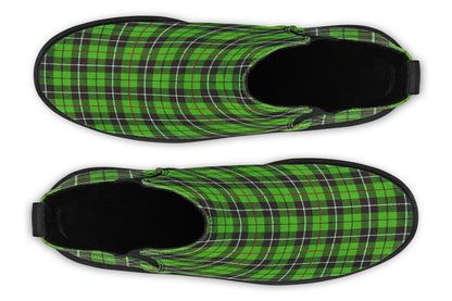 ANTIBrand – Green Tartan Chelsea Boots