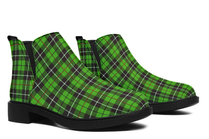 ANTIBrand – Green Tartan Chelsea Boots