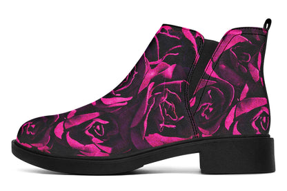ANTIBrand – Magenta Roses Chelsea Boots