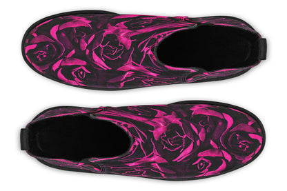 ANTIBrand – Magenta Roses Chelsea Boots