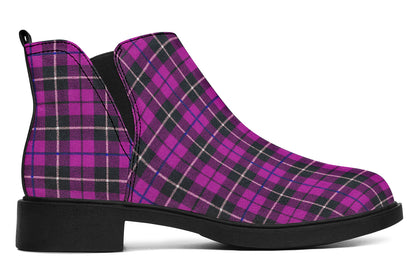 ANTIBrand – Pink Tartan Chelsea Boots
