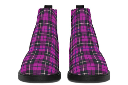 ANTIBrand – Pink Tartan Chelsea Boots