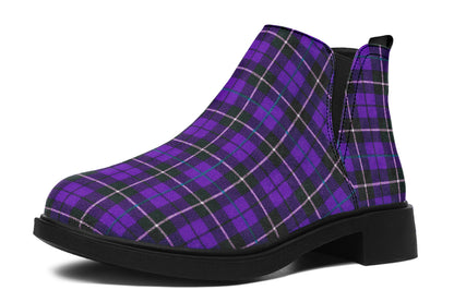 ANTIBrand – Purple Tartan Chelsea Boots
