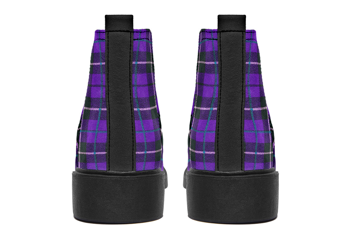 ANTIBrand – Purple Tartan Chelsea Boots