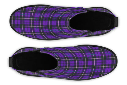 ANTIBrand – Purple Tartan Chelsea Boots